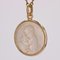 French 18 Karat Yellow Gold Angel with Lamb Medal Pendant in Mother-of-Pearl 4