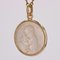 Pendentif Médaille Ange avec Médaille d'Agneau en Or Jaune 18 Carats en Nacre 4