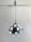 Mid-Century Modern Chrome and Glass Suspension by Oscar Torlasco, 1970s 2