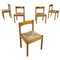 Mid-Century Modern Italian Wooden Wicker Chairs by La Rinascente, 1960s, Set of 5, Image 1