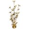 Lámpara de pie floral alta de latón, años 70, Imagen 1