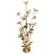 Tall Brass Lacquered Flower Floor Lamp, 1970s 1