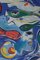 Dagmar Glemme, Composizione con pesci e facce, Litografia a colori, Con cornice, Immagine 4
