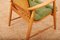Armlehnstuhl Ronco mit Gestell aus Massivholz & grünem Stoffbezug von Jacob Müller für Wohnhilfe, 1950er 4