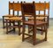 Swedish Folk Art Farm County Dining Table in Pine with Six Chairs in Leather, 1890s, Set of 7 3