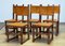 Folk Art Farm County Swedish Dining Chairs in Pine and Tan Leather, 1890s, Set of 6, Image 2