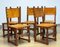 Folk Art Farm County Swedish Dining Chairs in Pine and Tan Leather, 1890s, Set of 6 5