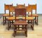 Folk Art Farm County Swedish Dining Chairs in Pine and Tan Leather, 1890s, Set of 6, Image 1