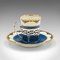 Tazas y platillos ingleses vintage de cerámica y plata, años 30. Juego de 4, Imagen 4