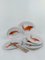 Piatti da pesce vintage in porcellana bavarese con decori giapponesi, anni '60, set di 7, Immagine 10
