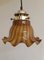 Vintage German Ceiling Lamp with Yellow-Brown Patterned Glass Screen by Peill & Putzler, 1970s 4