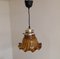 Vintage German Ceiling Lamp with Yellow-Brown Patterned Glass Screen by Peill & Putzler, 1970s 2