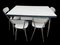 Table et Chaises de Salle à Manger en Formica Blanc, 1950s, Set de 5 1