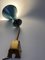 Vintage Wandlampe mit Schwanenhals und blauem Metallschirm, 1950 4