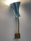 Vintage Swane Neck Wall Lamp with Metallic Blue Screen, 1950 5