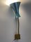 Vintage Wandlampe mit Schwanenhals und blauem Metallschirm, 1950 5
