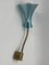 Vintage Swane Neck Wall Lamp with Metallic Blue Screen, 1950, Image 2