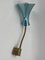 Vintage Wandlampe mit Schwanenhals und blauem Metallschirm, 1950 2