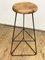 Bar Stool with Steel Frame and Walnut Seat 1