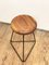 Bar Stool with Steel Frame and Walnut Seat, Image 1