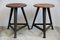Industrial Beech & Iron Workshop Stools from ROWAC, Set of 2 1