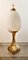 Tischlampe aus Messing mit ovalem Glas 1