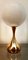 Lámpara de mesa de latón con esfera blanca, Imagen 1