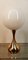 Lámpara de mesa de latón con esfera blanca, Imagen 4