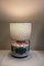 Lampe de Bureau Vintage avec Pied en Céramique à Motifs et Paravent en Tissu, 1970s 5