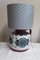 Vintage Table Lamp with Patterned Ceramic Foot and Fabric Screen, 1970s 1