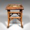 Small Antique English Lamp Table in Bamboo & Ceramic, 1890s 3