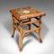 Small Antique English Lamp Table in Bamboo & Ceramic, 1890s 1