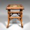 Small Antique English Lamp Table in Bamboo & Ceramic, 1890s 2