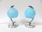 French Bedside Lights, Art Deco, Umbrellas Flamed Light Blue, 1920s, Set of 2 2