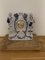 Reloj de chimenea vintage de cuarzo con figura de porcelana, años 40, Imagen 5