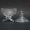 Antique Press Glass Bowl with Lid and Base, 1900s, Set of 2, Image 3