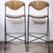 Wrought Iron, Wicker and Wood Slatted Bar Stools by Arthur Umanoff for Raymor, 1950s, Set of 2 13