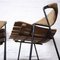 Wrought Iron, Wicker and Wood Slatted Bar Stools by Arthur Umanoff for Raymor, 1950s, Set of 2, Image 9