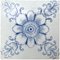 Art Deco White and Blue Flower Glazed Tiles by Le Glaive, 1920 5