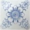 Carrelage Verni Blanc et Fleur Bleue Art Déco par Le Glaive, 1920 5