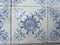 Art Deco White and Blue Flower Glazed Tiles by Le Glaive, 1920 10