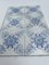 Art Deco White and Blue Flower Glazed Tiles by Le Glaive, 1920, Image 12