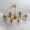 Vintage White Gold Glass Chandelier from Hillebrand, 1960s 7