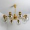 Vintage White Gold Glass Chandelier from Hillebrand, 1960s 2