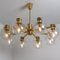 Vintage White Gold Glass Chandelier from Hillebrand, 1960s 14