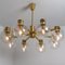 Vintage White Gold Glass Chandelier from Hillebrand, 1960s, Image 14