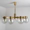 Vintage White Gold Glass Chandelier from Hillebrand, 1960s 8