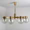 Vintage White Gold Glass Chandelier from Hillebrand, 1960s, Image 8