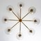 Vintage White Gold Glass Chandelier from Hillebrand, 1960s, Image 12