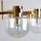 Vintage White Gold Glass Chandelier from Hillebrand, 1960s, Image 10